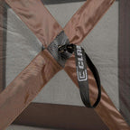 6-Side DLX Pavilion Screen Shelter in Brown/Tan Roof/Black Mesh - Zip Down Sides