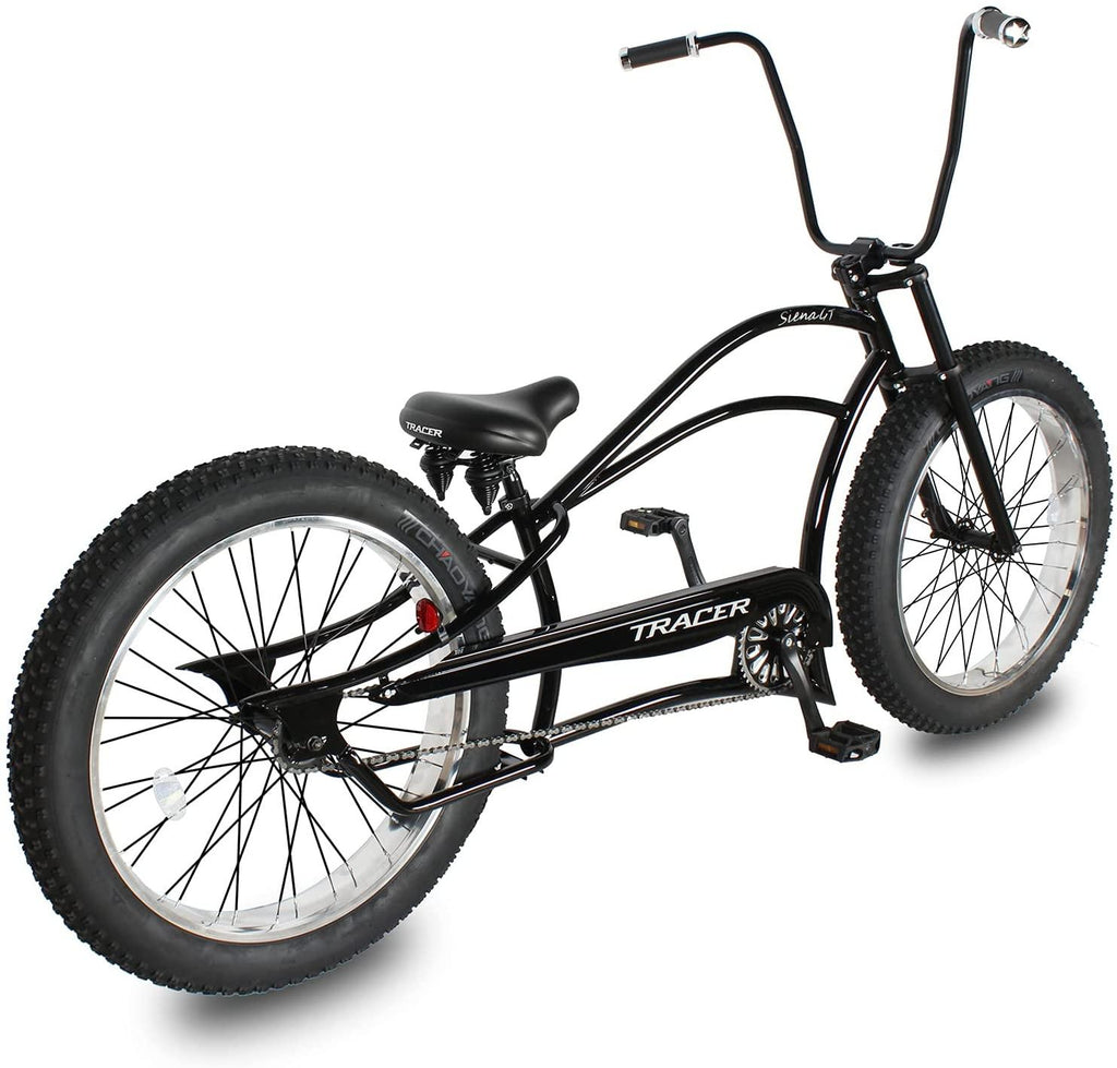 Tracer Siena 26 Inch Beach Cruiser Bike for Men, 1/7-Speed,Stretch Steel Frame,Three Piece Cranksets,Tripple Three Forks,Fat Alloy Rim 80mm,26×4.0 Fat Tire Bike,Mens Bike