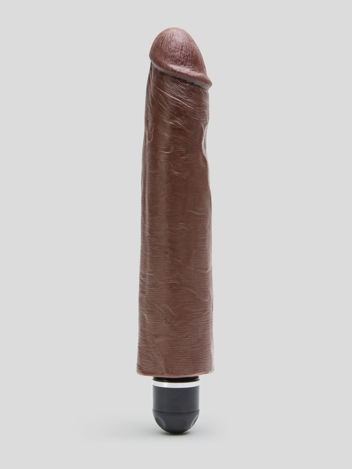 King Cock Whisper Quiet Realistic Dildo Vibrator 10 Inch, Flesh Brown | Flesh Brown