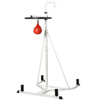 Soozier Free-Standing Speed Bag Platform Station Boxing Stand Heavy Duty Frame White