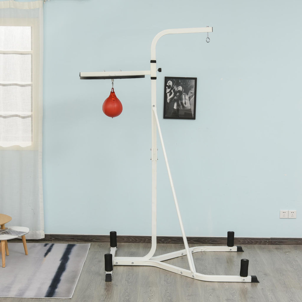 Soozier Free-Standing Speed Bag Platform Station Boxing Stand Heavy Duty Frame White