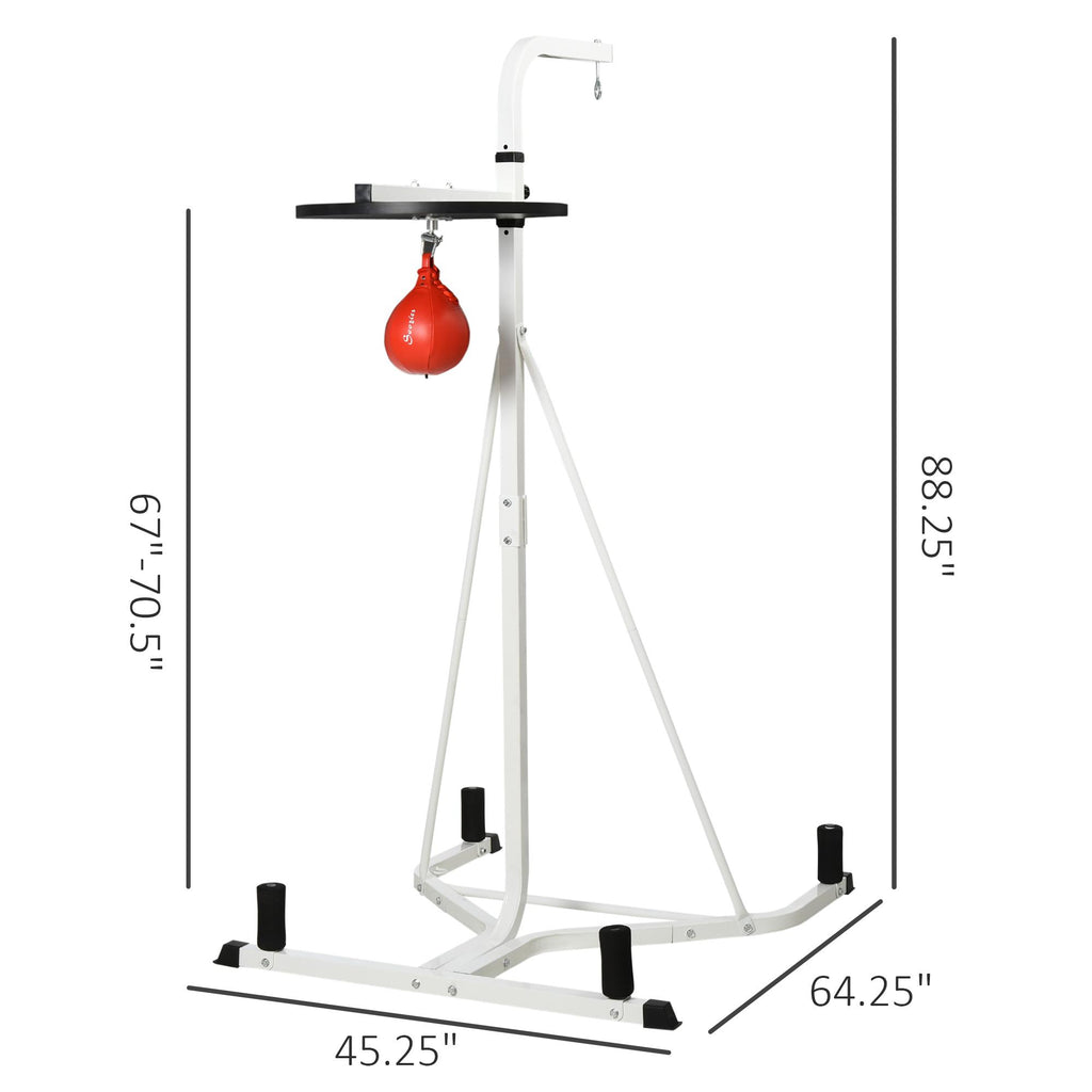 Soozier Free-Standing Speed Bag Platform Station Boxing Stand Heavy Duty Frame White