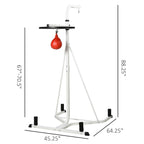 Soozier Free-Standing Speed Bag Platform Station Boxing Stand Heavy Duty Frame White