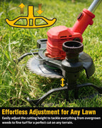 Electric String Trimmer, 3 in 1 Cordless Weed Wacker Grass Eater, Brushless Weed Eater, Grass Trimmer with 2 x 24V Batteries and Charger for Lawn, Yard and Brush Trimming