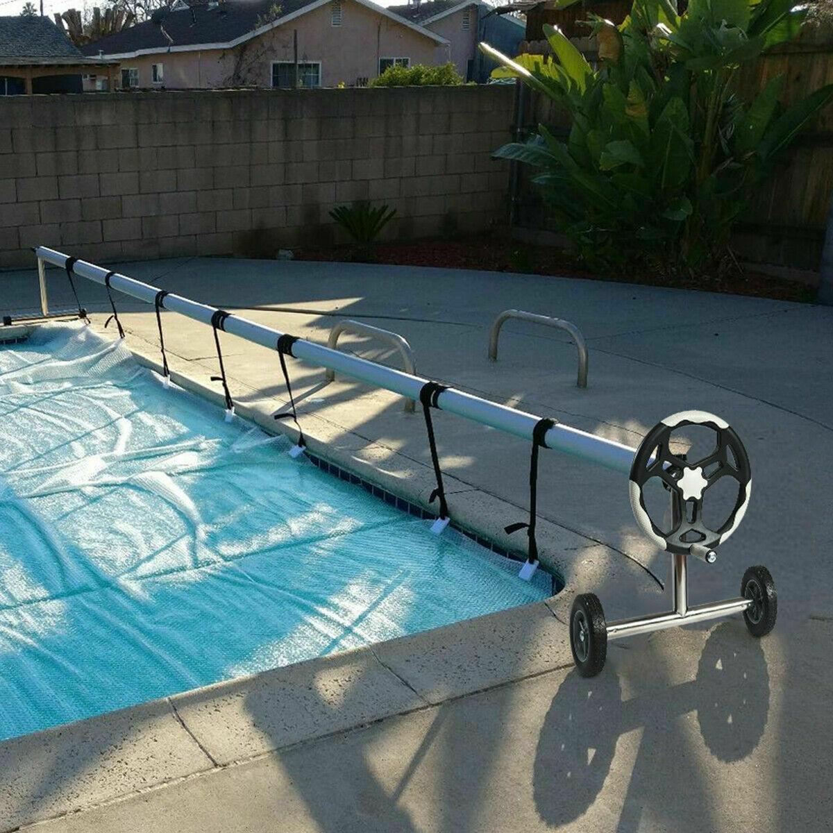 21 ft pool cover reel set aluminum in-ground swimming pool solar cover reel