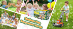 Bubble Lawn Mower for Kids,3-in-1 Bubble Machine Blower Toy Ages 3-8 Oran| Automatic Bubble Blower,10 Solution Packs,Pretend Gardening Play,Push Toy for Toddlers,Summer Outdoor Gift for Boys and Girls