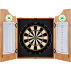 VAF 21 in. Boston Shamrocks Wood Dart Board Cabinet Set