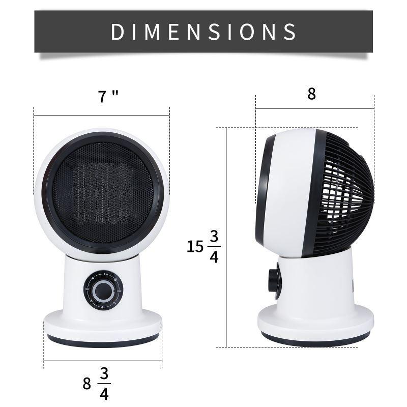 KUNEREN Simple Deluxe Portable 1500W Small Desk Electric Heater Fan