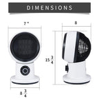 KUNEREN Simple Deluxe Portable 1500W Small Desk Electric Heater Fan