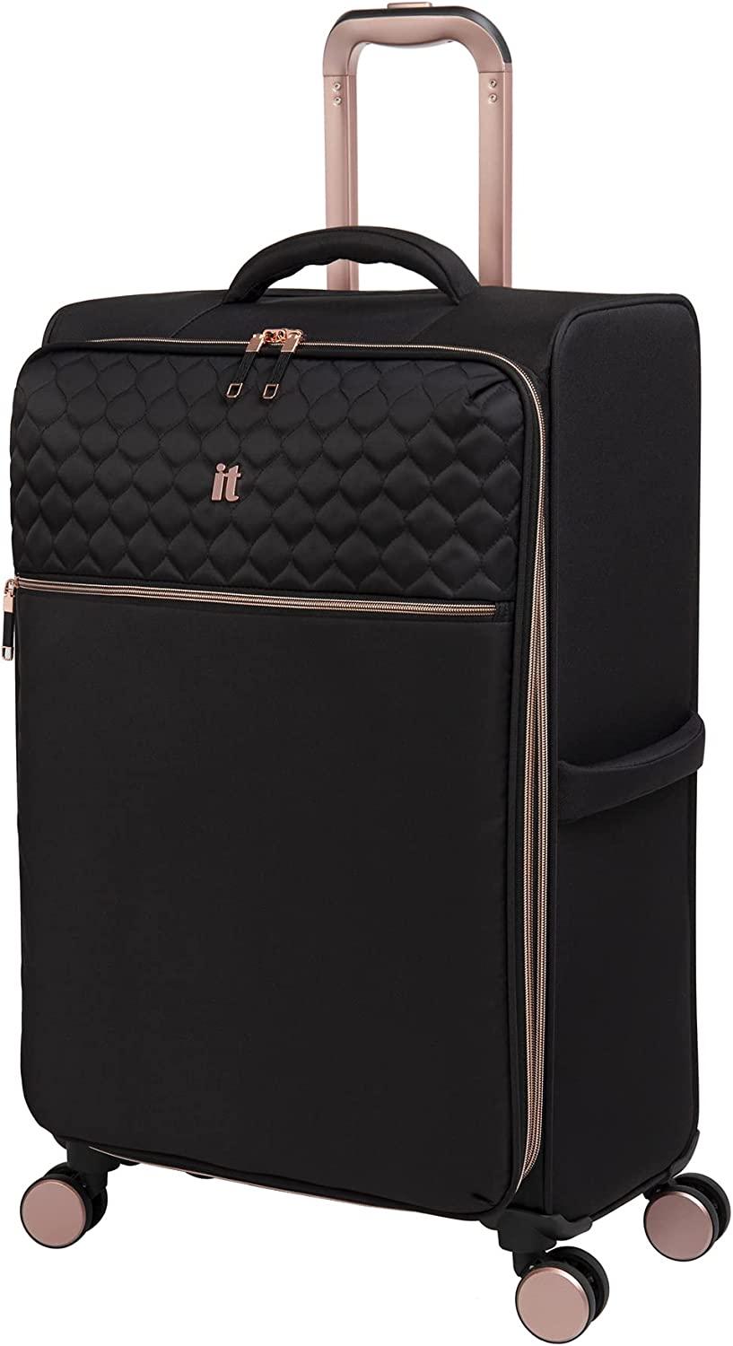 Divinity II 28" Softside Checked 8 Wheel Spinner, Black