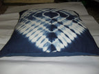 Bohemian Pillow Shams Outdoor Cushion Cover, (Size 16x16) Tie Dye Shibori Cushion Covers, Indigo Blue Pillow Covers, Decorative Cotton Throw, Shibori Sofa Pillow Cases (50)