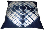 Bohemian Pillow Shams Outdoor Cushion Cover, (Size 16x16) Tie Dye Shibori Cushion Covers, Indigo Blue Pillow Covers, Decorative Cotton Throw, Shibori Sofa Pillow Cases (50)