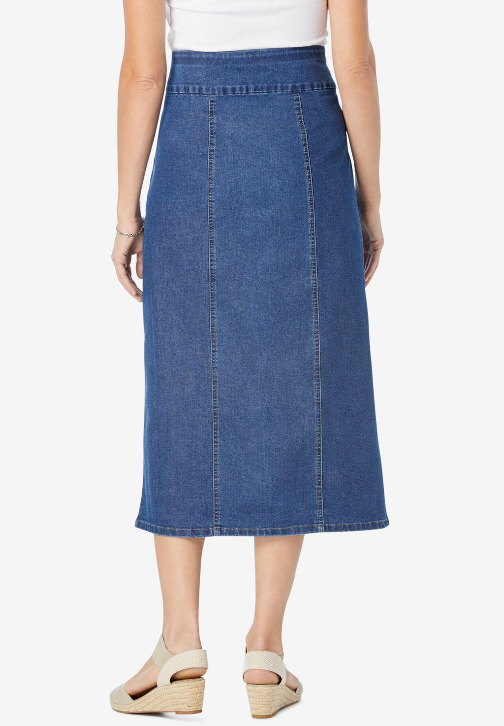 pull-on denim skirt