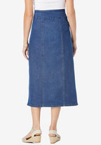 pull-on denim skirt