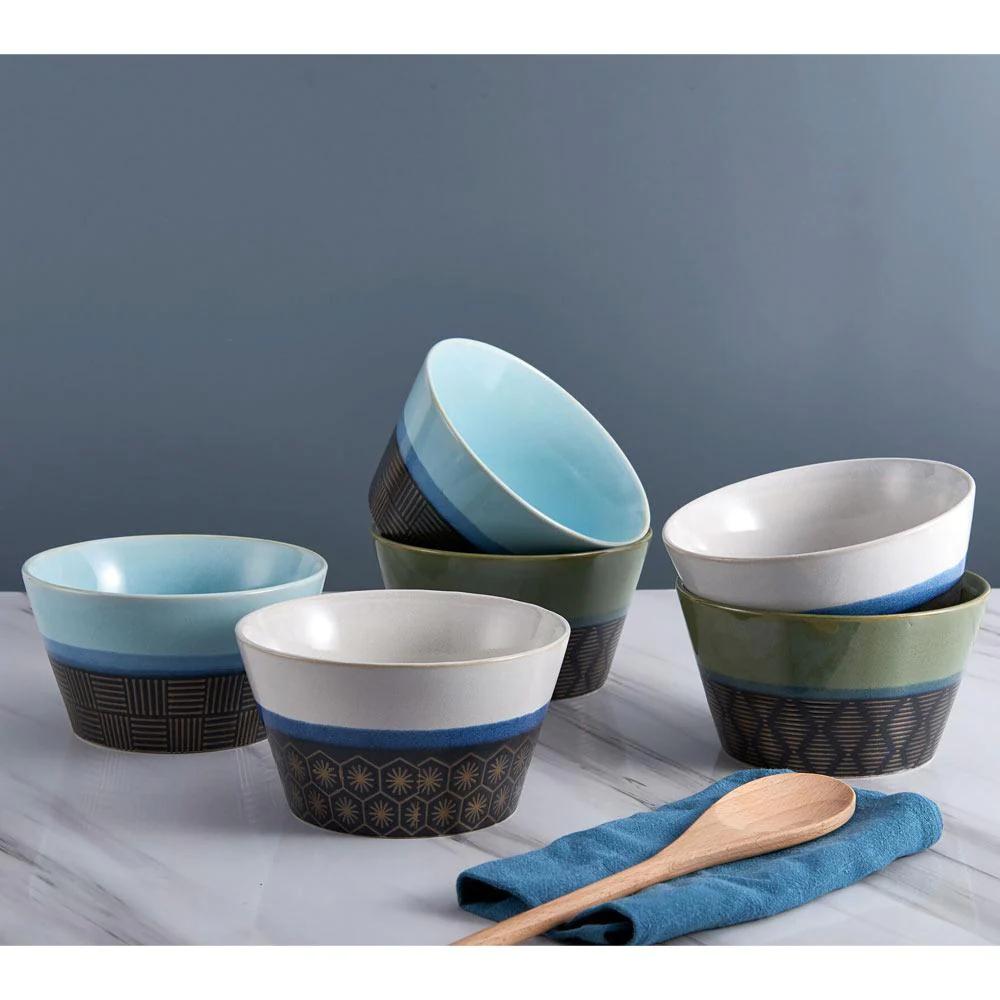 Marcus Conical Set of 6 Soup Cereal Bowls, Assorted