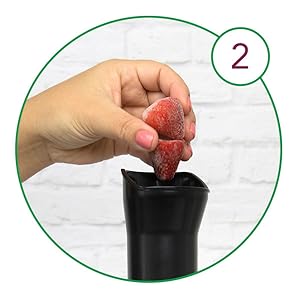 Deluxe Frozen Fruit Soft Serve Dessert Maker, Vegan and Dairy-Treats with No Added Sugar, Easy Push Button Operation, Includes 75 Recipe Booklet, Dishwasher Safe Parts, in Black