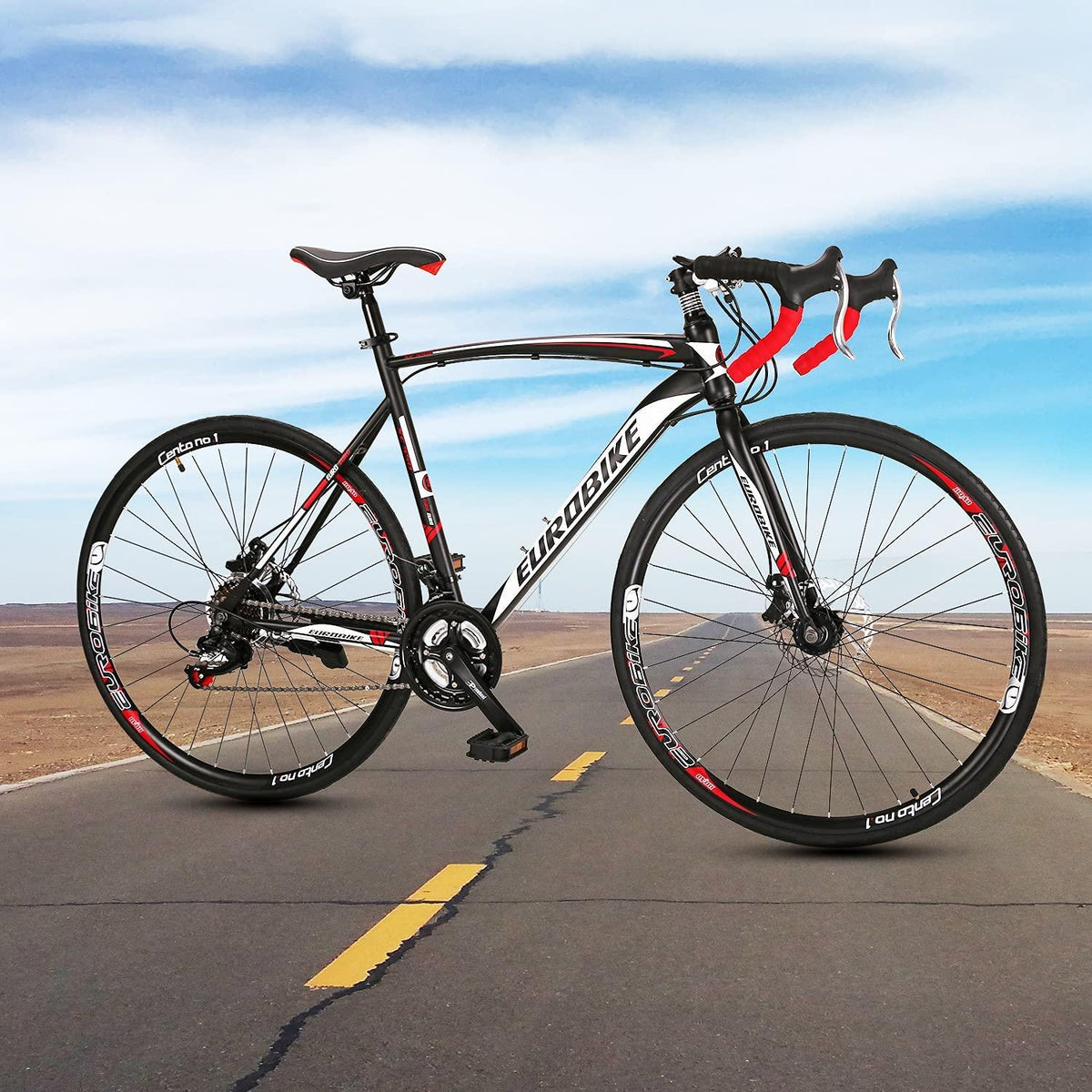 Eurobike 21 Speed Shifting System Road Bike 49/54/56 cm Frame 700C Wheel Adult Road Bicycle