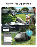 Robot Lawn Mower E15, Auto Mapping,Pure Vision Navigation, Wire RTK Free, Multi-Zone Management, AI 3D Obstacle Avoidance, GPS Anti-Theft, 0.2 Acres, 18° Slope, App Control