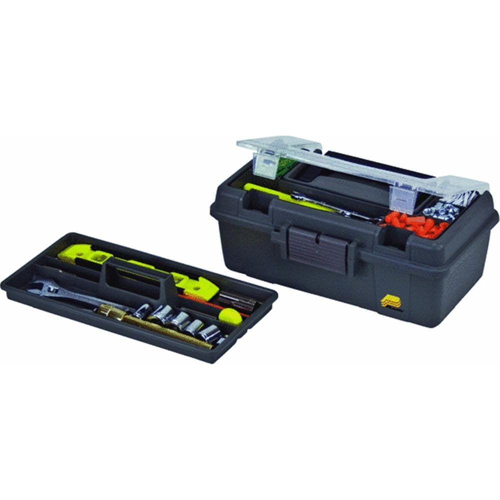 Molding 114-002 13-Inch Compact Tool Box, Graphite Gray with Black Handle and Latches