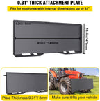 vevor skid steer mount plate thick skid steer attachment plate steel quick attachment loader plate with 3 additional welding rods easy to weld or bolt to different accessories (5/16")