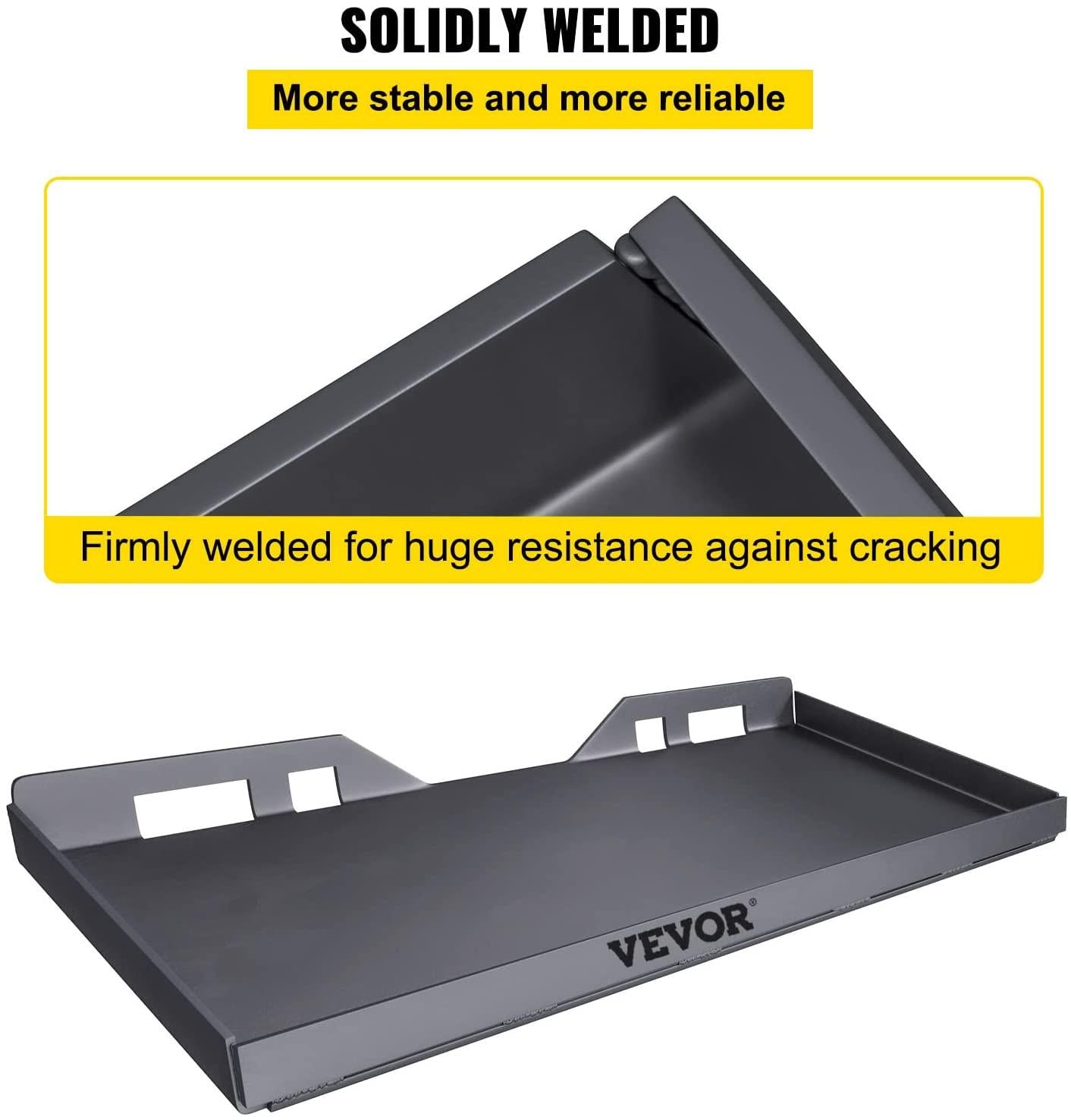 vevor skid steer mount plate thick skid steer attachment plate steel quick attachment loader plate with 3 additional welding rods easy to weld or bolt to different accessories (5/16")