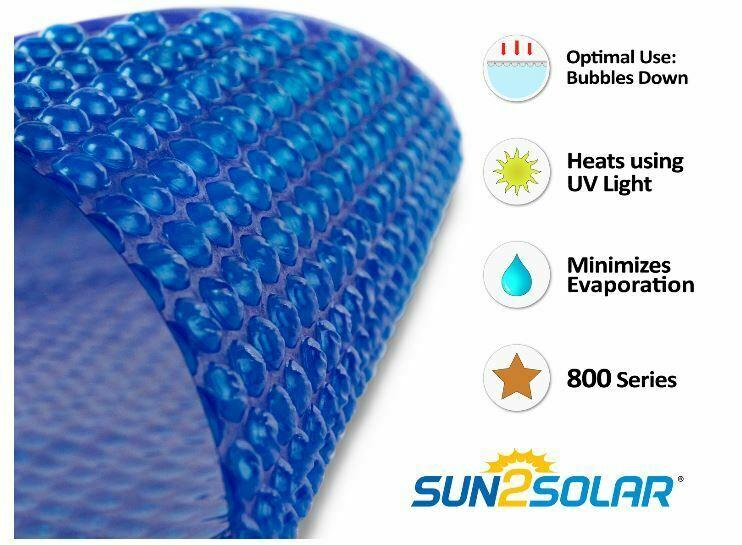 sun2solar 800 series solar blanket heater cover for round swimming pools
