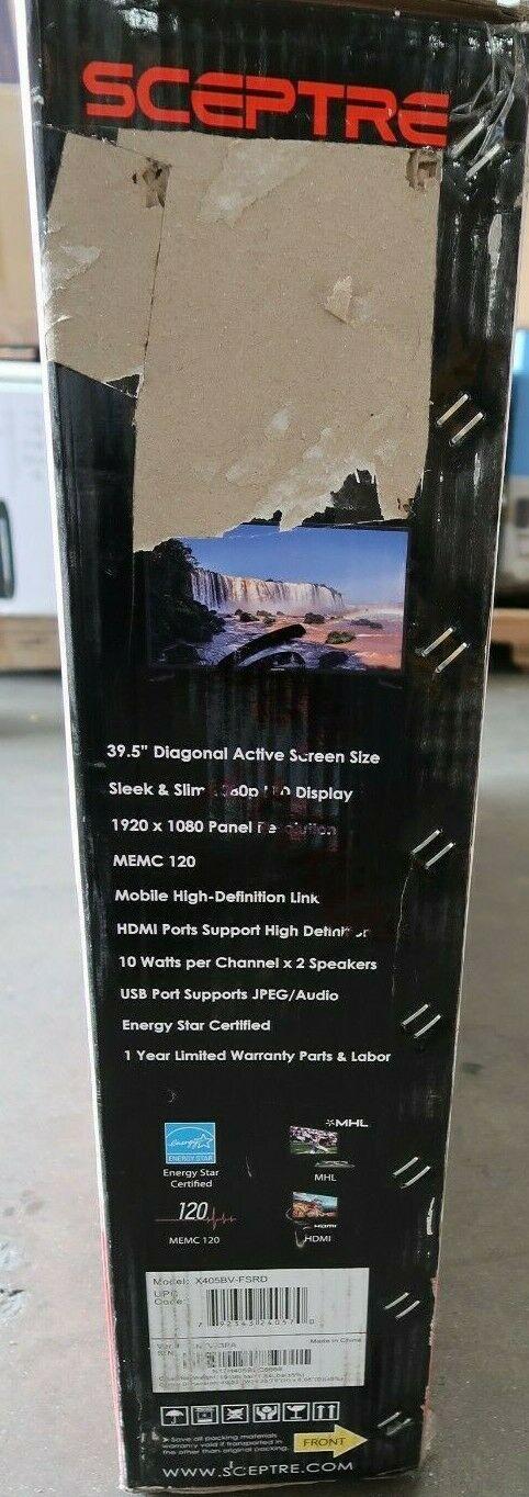 sceptre 40 class fhd 1080p led tv, model: x405bv-fsr