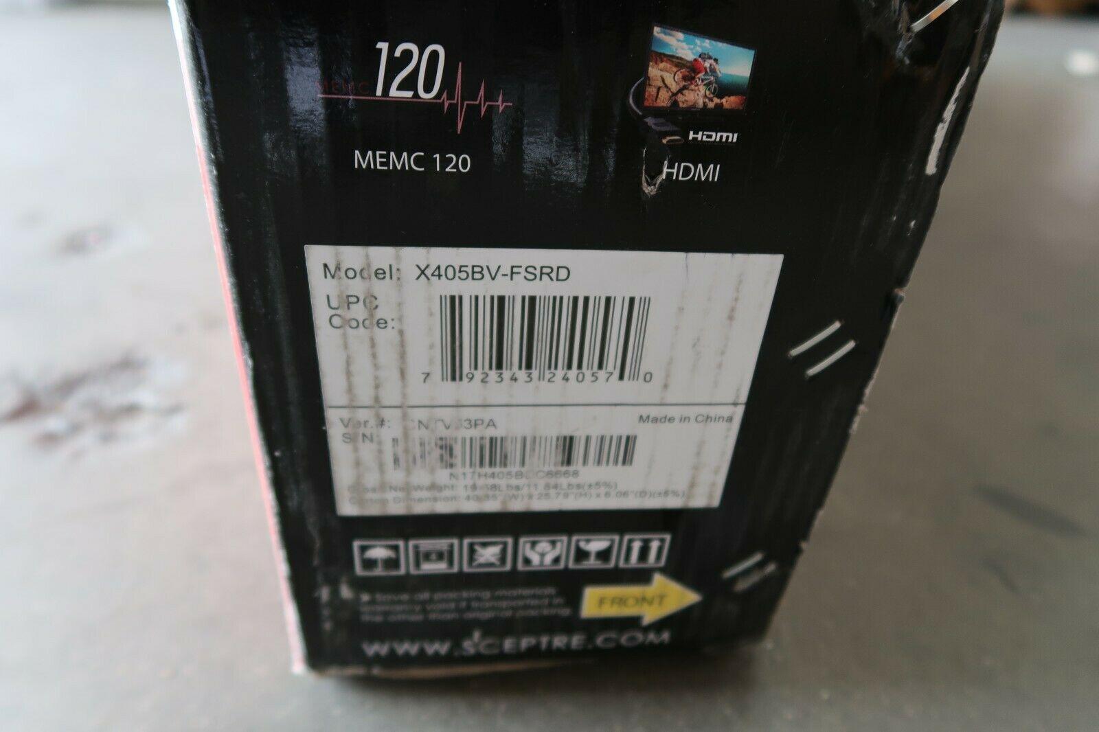 sceptre 40 class fhd 1080p led tv, model: x405bv-fsr