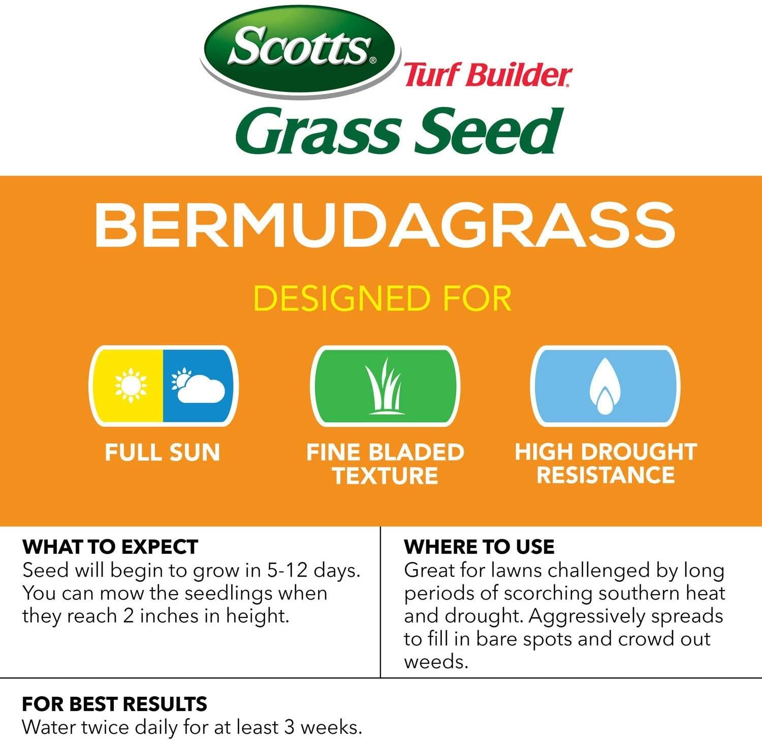 scotts turf builder grass seed bermudagrass 2 pack