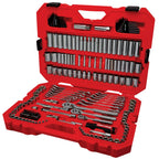 189 Piece Mechanics Tool Set, 1/4, 3/8 and 1/2 Inch Drive Socket Wrench Set with Thinner Ratchet, Steel 6 and 12-Point Sockets, Wrenches, Hex Keys and Specialty Bits, 90-Tooth (CMMT12134)