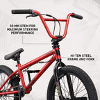 Mongoose Legion L20 Freestyle BMX Bike Line for Beginner-Level to Advanced Riders, Steel Frame, 20-Inch Wheels, Red