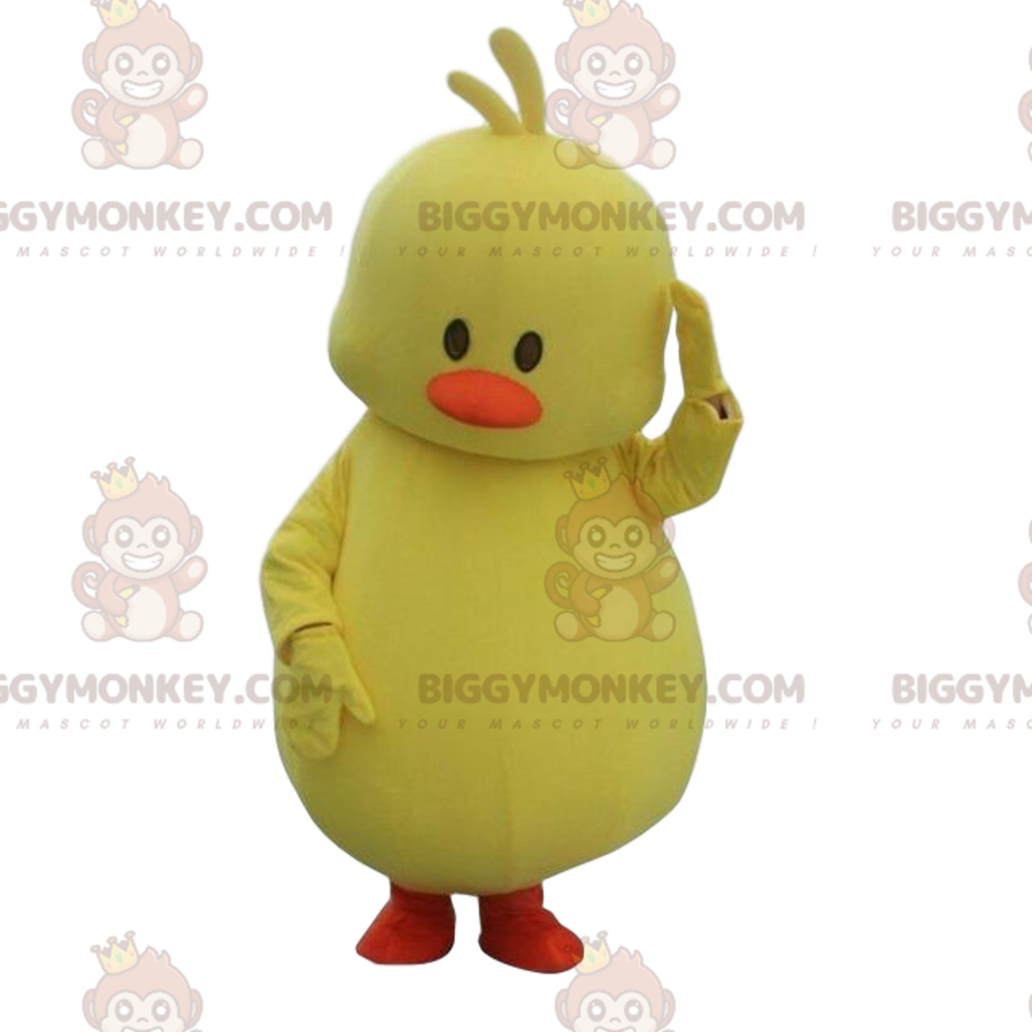 Plump chick BIGGYMONKEYmascot costume, bird costume, big yellow bird