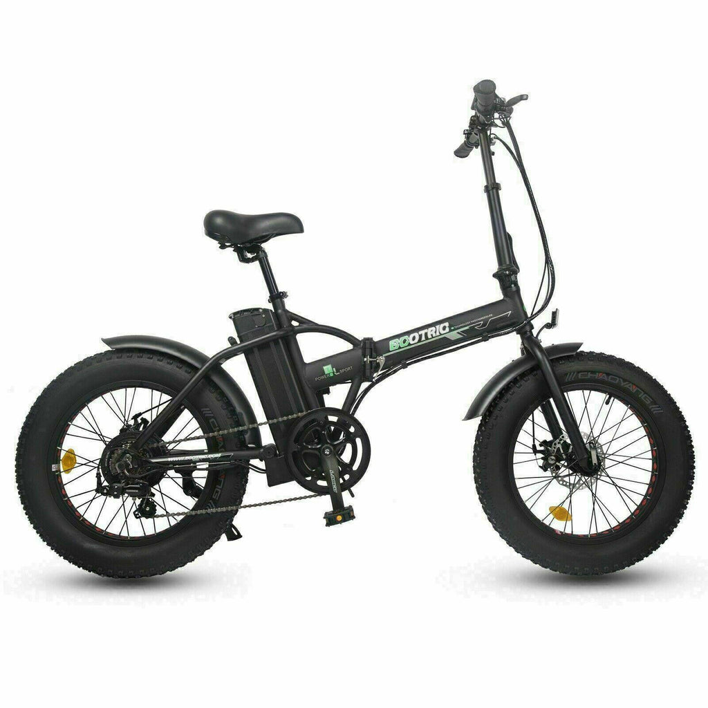 Black Folding Electric Fat Tire Bike Beach Bicycle City Ebike 20" 48V 500W