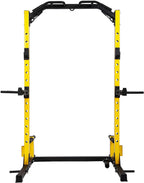 HulkFit Multi-Function Adjustable Power Rack Exercise Squat Stand with J-Hooks and Other Accessories, Pro 1000lbs