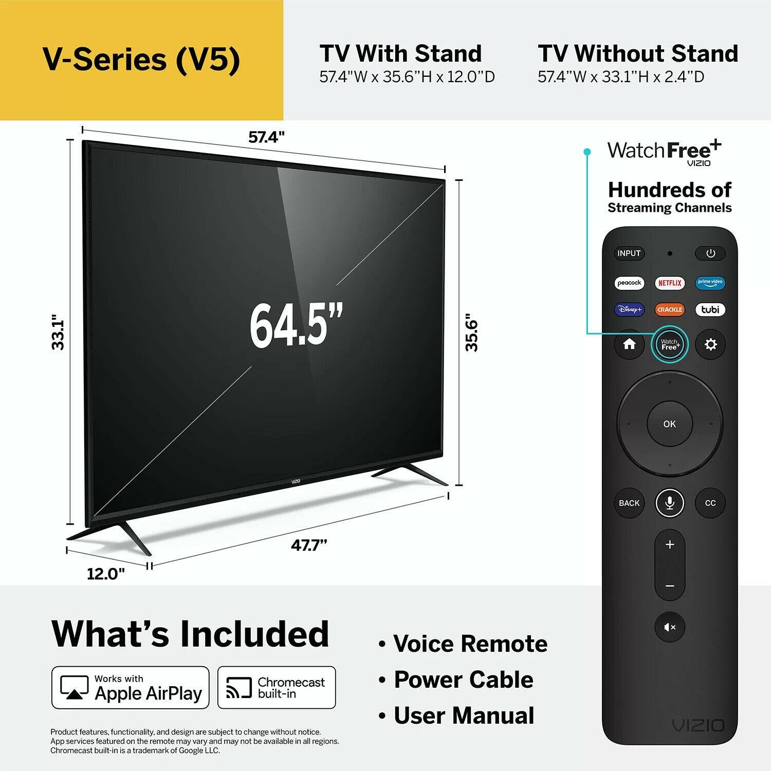 vizio 40" 50" 58" 65" smart tv class 4k uhd led hdr smartcast v-series