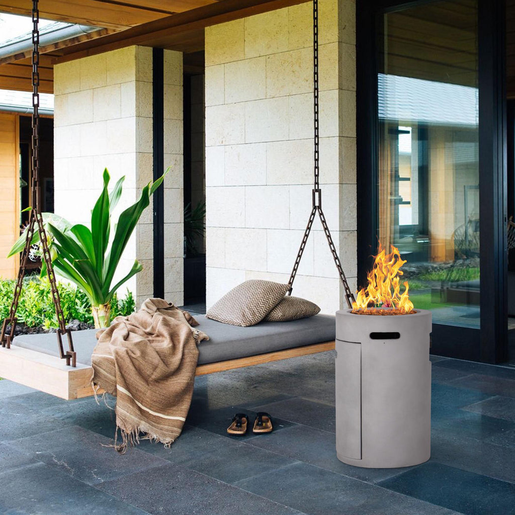 25'' Ore Powder 30,000BTU Adjustable Flame Propane Gas Fire Table with Waterproof Cover