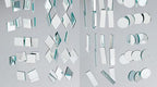Club Pack of 12 Silver Multi Shaped Mirror Christmas Garlands 9'