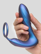 Hueman Black Hole Galactic Silicone Remote Control Cock Ring Butt Plug, Purple