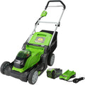 Greenworks 40V 17-Inch Cordless Lawn Mower, 4Ah Battery and Charger, MO40B411
