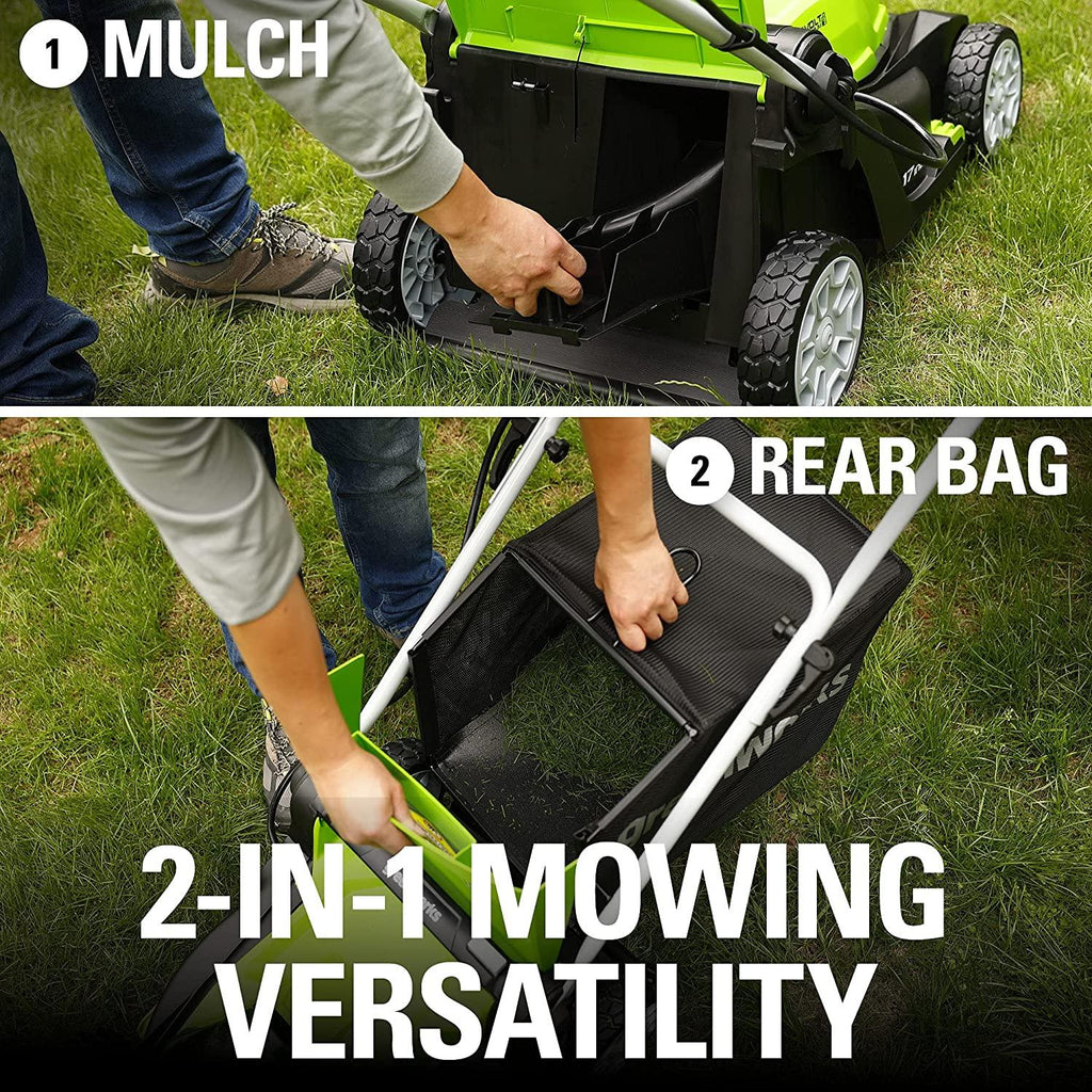 Greenworks 40V 17-Inch Cordless Lawn Mower, 4Ah Battery and Charger, MO40B411