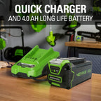 Greenworks 40V 17-Inch Cordless Lawn Mower, 4Ah Battery and Charger, MO40B411