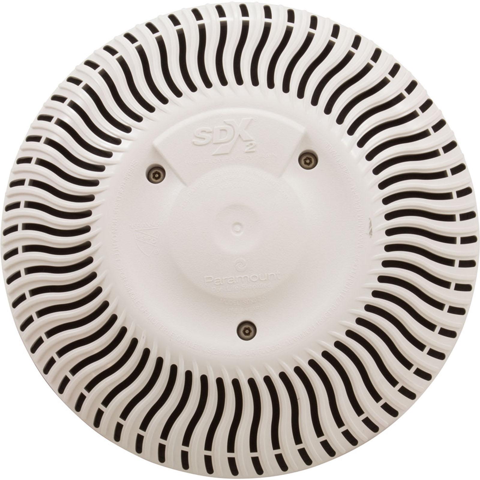 Paramount Pools Main Drain Grate, Paramount SDX2, Vinyl, White, qty 2