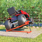 Lawn Mower Lift Jack 880Lbs Riding Mower Lift with Manual Handle and Power Tool Extension Handle Space-Saving Foldable Lawn Tractor Lift for Lawn mowers and Garden Tractors (Orange)