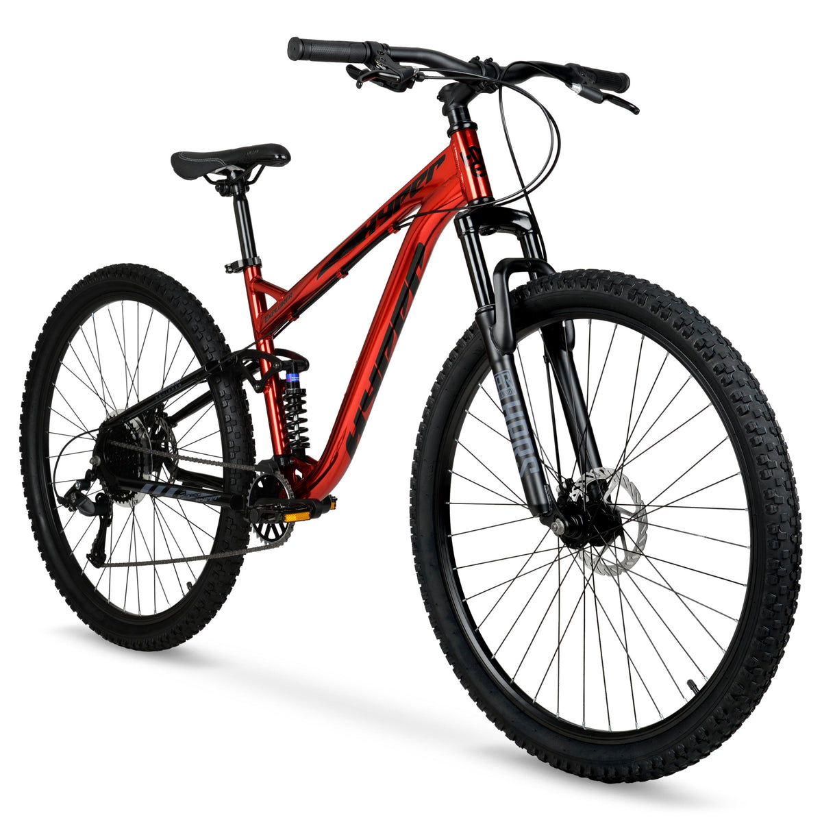 Hyper Bicycles Men's 29" Explorer  Dual Suspension Mountain Bike, Red