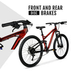 Hyper Bicycles Men's 29" Explorer  Dual Suspension Mountain Bike, Red