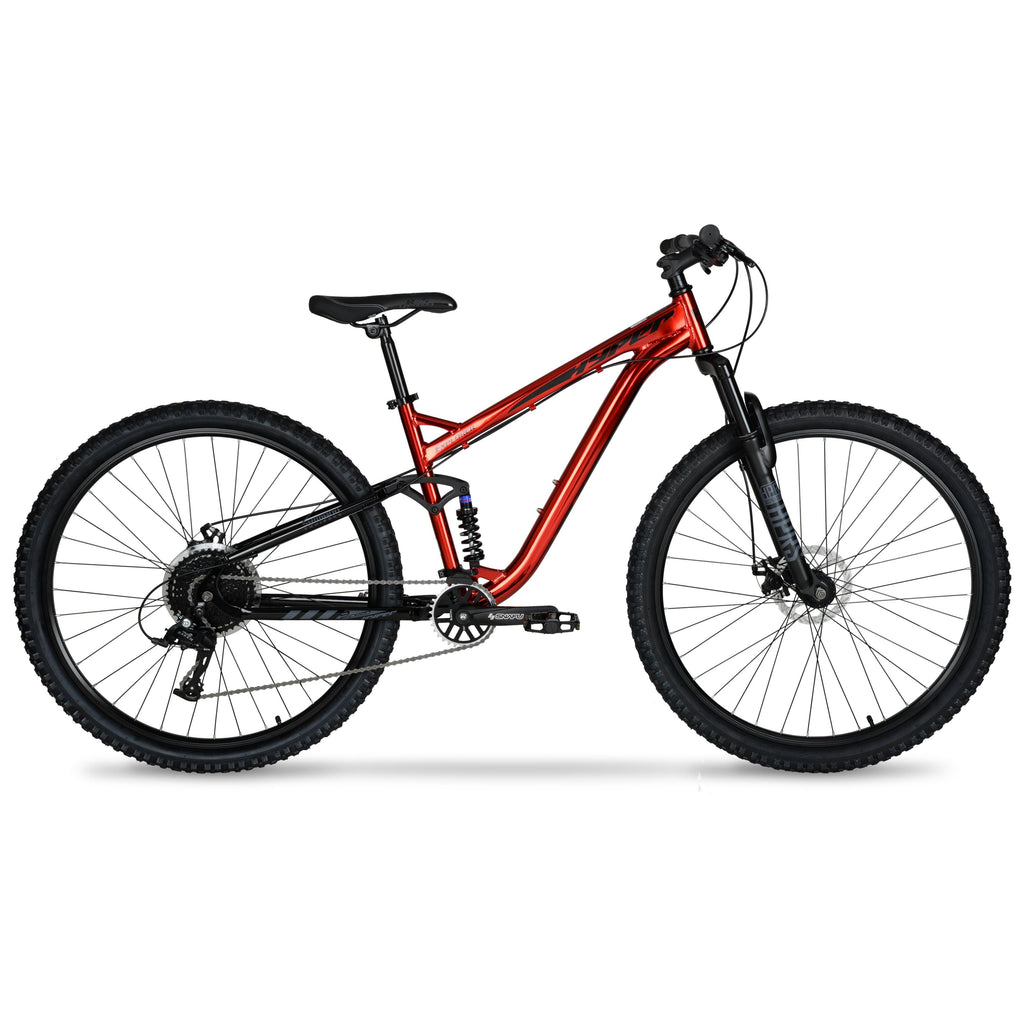 Hyper Bicycles Men's 29" Explorer  Dual Suspension Mountain Bike, Red