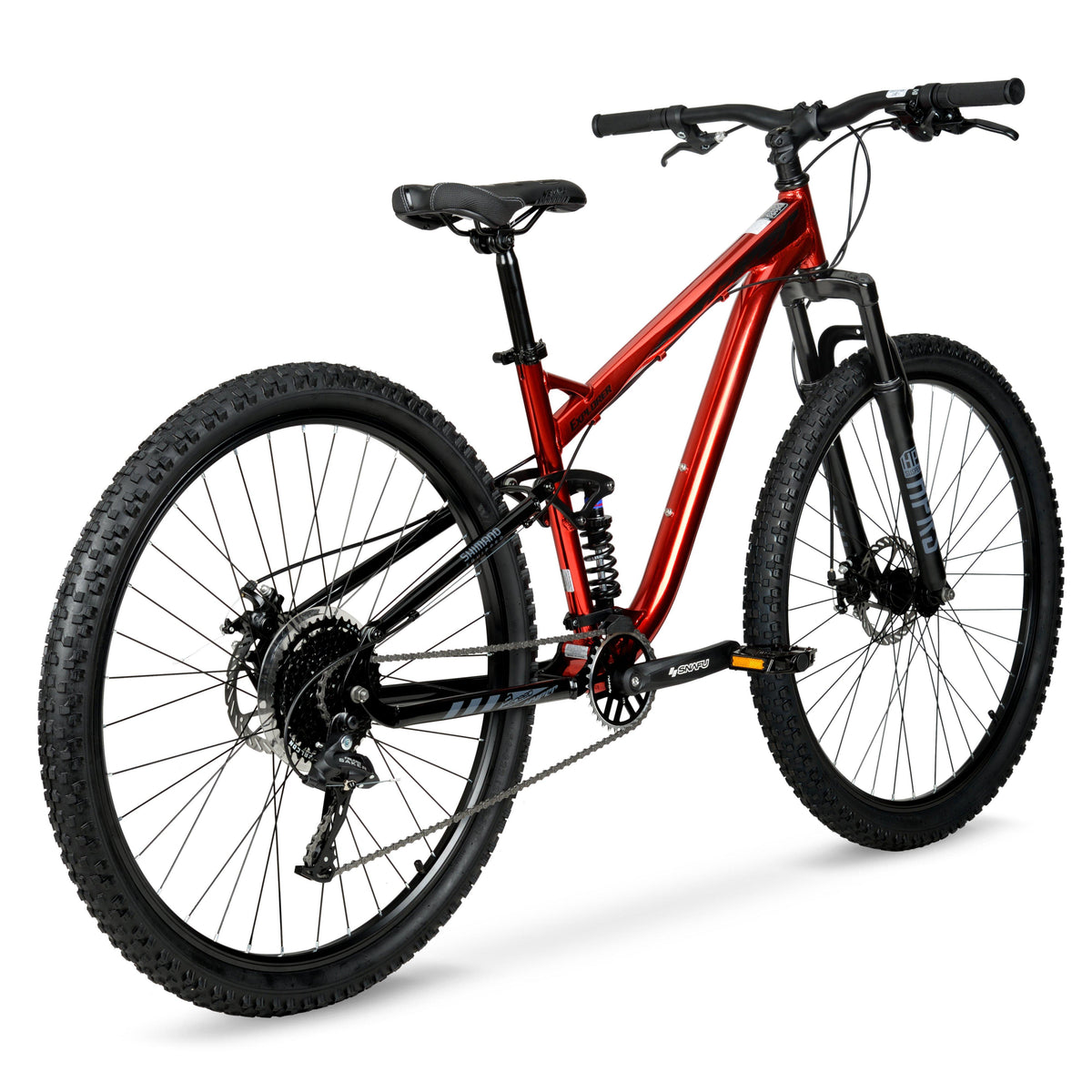 Hyper Bicycles Men's 29" Explorer  Dual Suspension Mountain Bike, Red