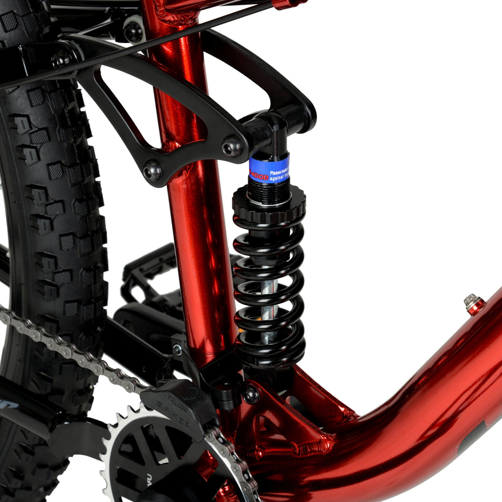 Hyper Bicycles Men's 29" Explorer  Dual Suspension Mountain Bike, Red