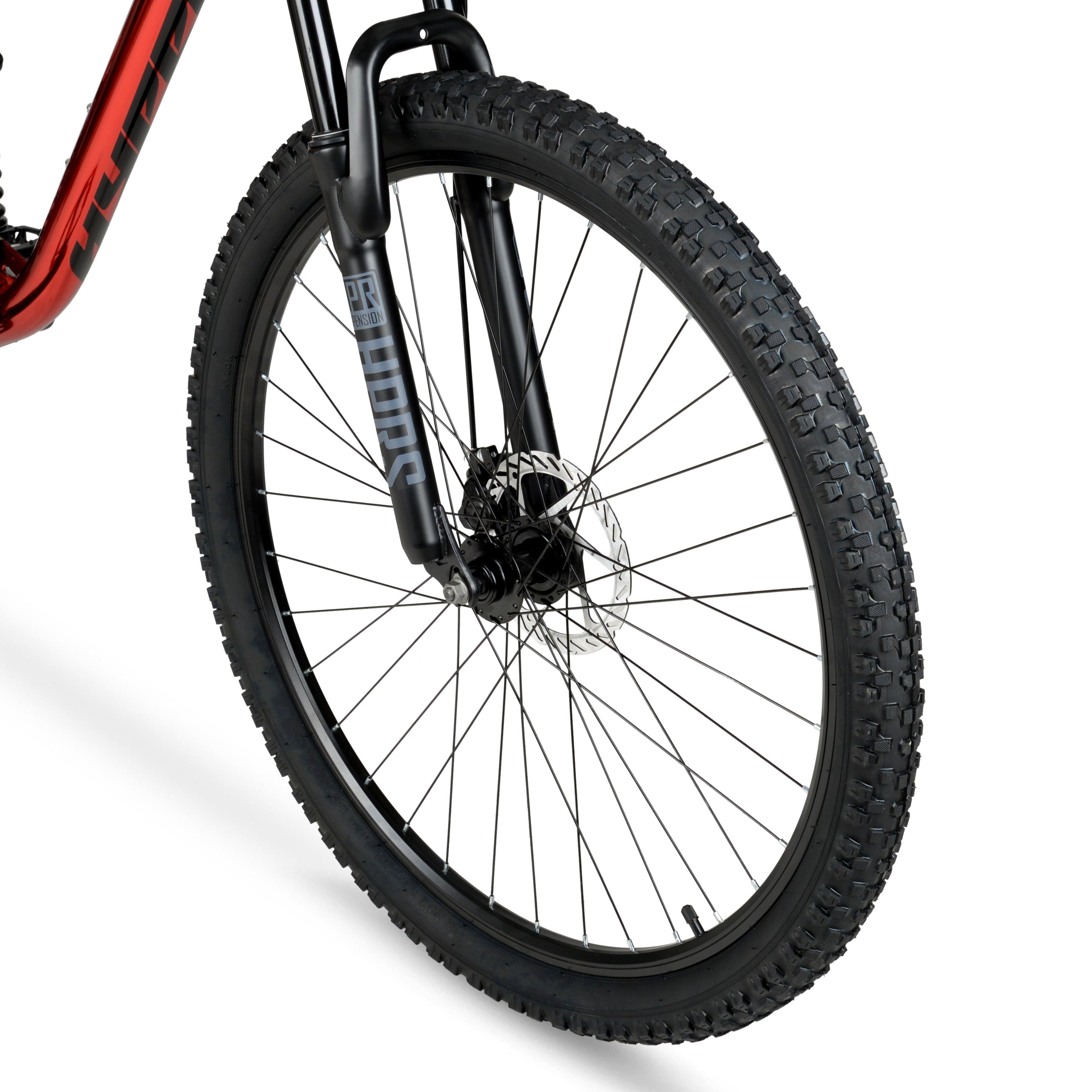 Hyper Bicycles Men's 29" Explorer  Dual Suspension Mountain Bike, Red