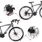 Black Friday Deals! LEBONYARD 26" Road Bike for Men and Women with 21 Speed 700C Tire,Full Suspension Road Bike
